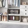 Transparent Storage Boxes for Organizing Folded Clothes in Closet with Drawers and Bags