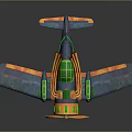 Artistic Colorful Spacecraft Model Featuring Intricate Patterns And Propeller