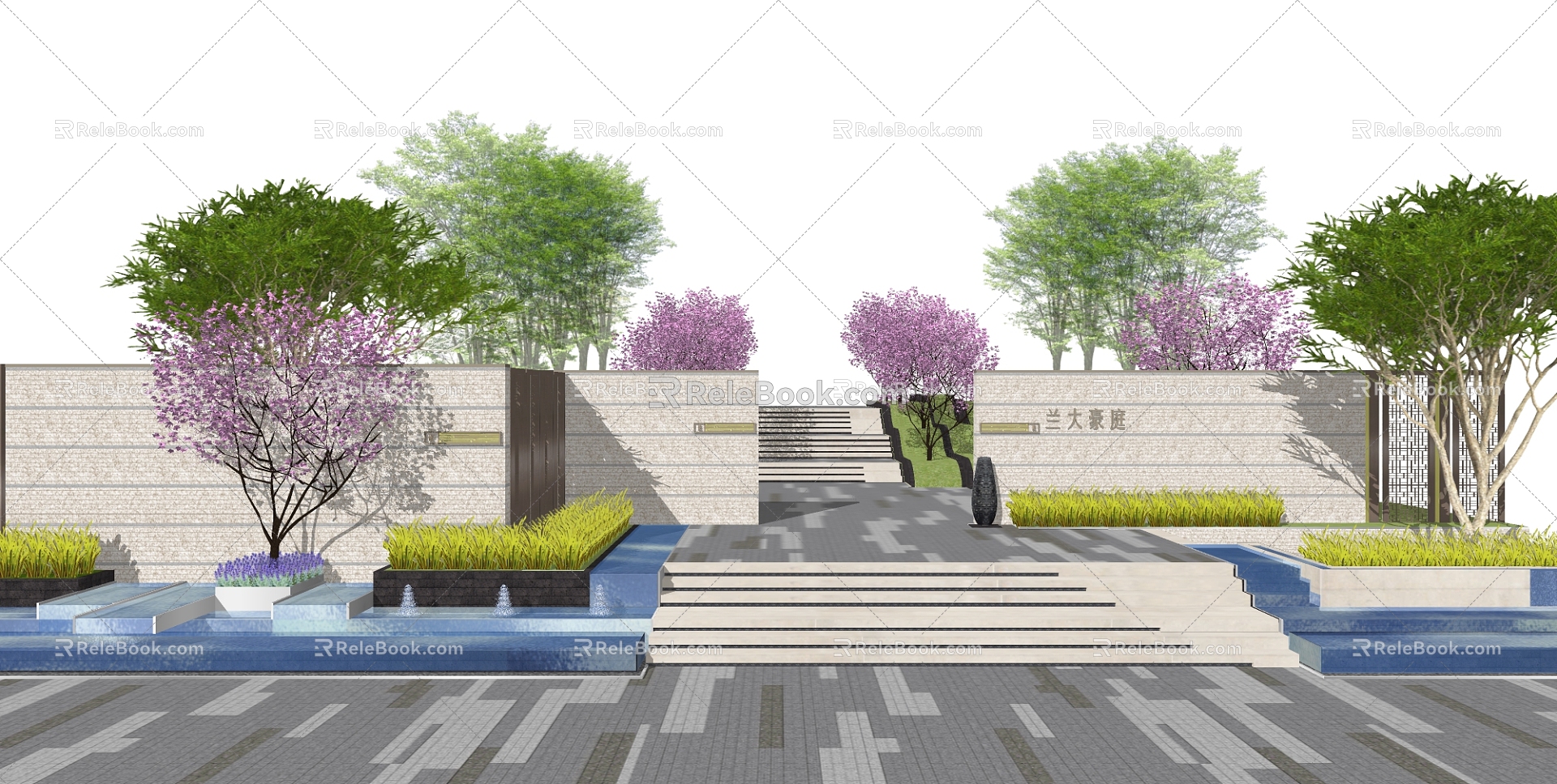 Modern Gate Entrance Landscape model