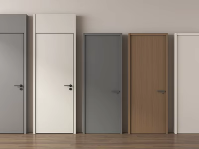Modern Hinged Doors In Various Colors And Materials For Home Interior Design 3d model