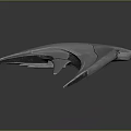 Futuristic 3D Model Fighter Jet With Sleek Design Angular Wings And Pink Thrusters