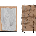 Modern Wall Decor With Framed Wavy Lines Art And Pleated Fabric Metal Strips Design