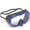 Blue And Black Scuba Diving Mask With Clear Lens And Adjustable Strap