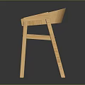 Minimalist Light Wooden Chair With Armrest Design And Simple Natural Style