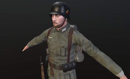 Weimar Army Infantry 3d model