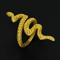 Elegant Golden Snake Shaped Ring with Intricate Design for Luxury Jewelry Collection