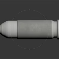 Shiny Metal Bullet With Pointed Tip And Cylindrical Shape On Reflective Surface 3d model