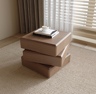 Bedside table side corner table 3d model