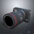 Canon EOS Digital Camera With Professional Red Ring Lens And Black Body Design