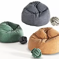 Plush Bean Bag Chairs In Green Gray And Orange For Modern Home Interior