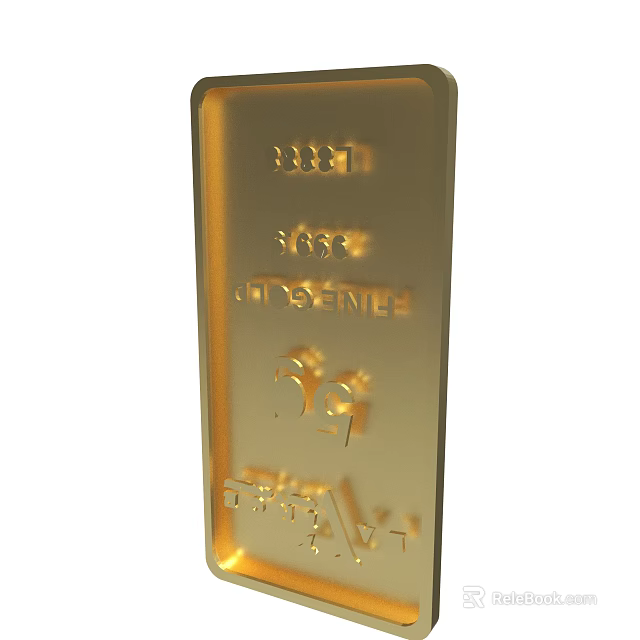 Gold Bar With 9999 Purity 100g Weight Shiny Surface And Engraved Details 3d model 