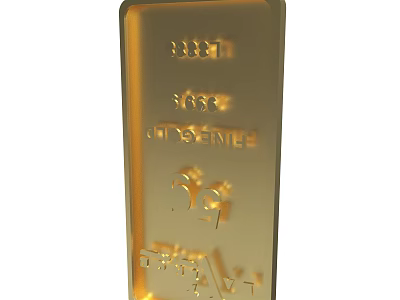 Gold Bar With 9999 Purity 100g Weight Shiny Surface And Engraved Details 3d model