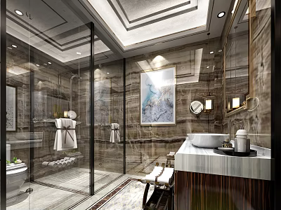 New Chinese Toilet Hotel Toilet 3d model