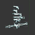 Assorted Weapons Collection Featuring Pistol Rifle And Rocket Launcher Models 3d model