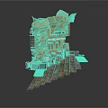 Rock Fortress Scene Component With Stone Towers Platform Walkway And Metal Parts