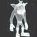 3D Animated Cartoon Character With Brown Fur Yellow Belly Blue Pants And Red Shoes