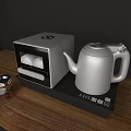 Stylish Modern Kitchen Countertop With Electric Kettle Dish Sterilizer And Tea Canister