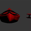 Red and Black Sporty Kayak With Paddle for Recreational Water Activities