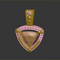 Elegant Golden Pendant With Orange Gemstone Inlaid Small Diamonds Exquisite Design