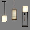 Table lamp pendant lamp combination 3d model