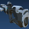 Futuristic Sci Fi Energy Rifle Weapon With Advanced Mechanical Design And Blue Accents