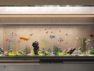 Modern fish tank fish tank aquarium fish tank landscaping fish tank cabinet fish tank partition fish tank background aquarium 3d model