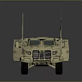 Military Tactical Utility Vehicle with Off Road Wheels Armored Body and Roof Antenna