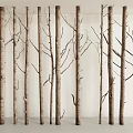 In ancient times, the dead tree trunk and branch partition 3d model