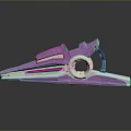 Futuristic Purple Pink Metallic Weapon With Ring Structure And Hi Tech Design