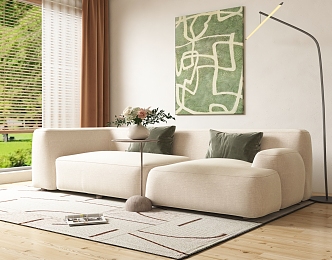 Modern double sofa 3d model