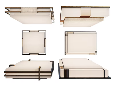 New Chinese ceiling lamp ceiling lamp combination 3d model