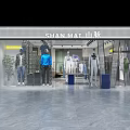 Modern Fashion Clothing Store Interior With Mannequins And Apparel Displays