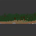 Lush Green Trees In Dense Forest With Green Ground Cover And Brown Trunks