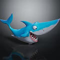Shark Themed Children Chair With Blue And White Cartoon Design For Kids Room