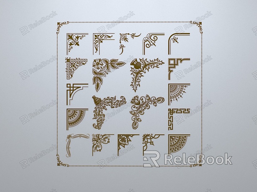 European-style window grilles silhouette pane window sill border openwork window edge strip model