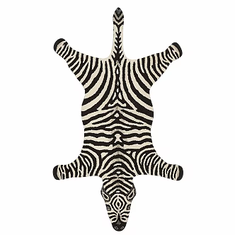 Modern Square Carpet Zebra Black and White Kids 3d model