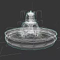 Decorative Multi Tiered Water Fountain With Stone Base And Flowing Water