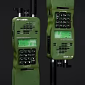 Green Walkie Talkies With Antennas Display And Keypad For Communication