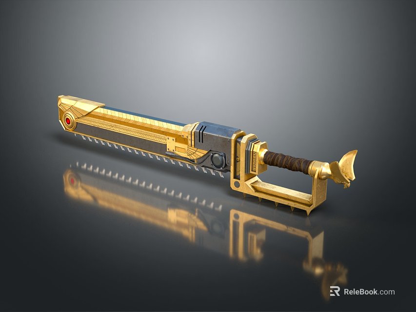 Modern Chain Saw Knife Chain Saw Weapon Dagger 3d model