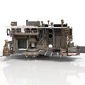 Complex Industrial Machinery Equipment With Platform Mechanical Components And Wheels