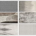 Square Rugs Featuring Diverse Modern Patterns And Textured Designs For Home Use 3d model