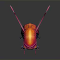 Vibrant Cartoon Insect Character With Red Pink Wings Yellow Eyes Black Body
