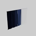 Elegant Light Filtering White and Navy Blue Curtains for Window Interior Decoration 3d model
