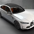 White BMW M Series Sedan With Black Roof Orange Interior And Black Wheels