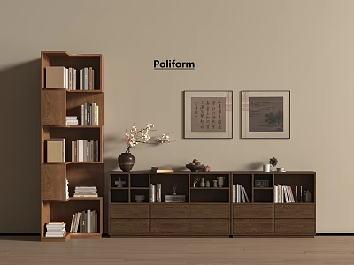 New Chinese Bookcase Low Cabinet 3d model