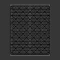 Modern Double Bed With Black Metal Frame And Gray Quilted Mattress