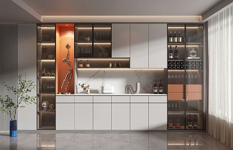 Modern Wine Cabinet 3d model