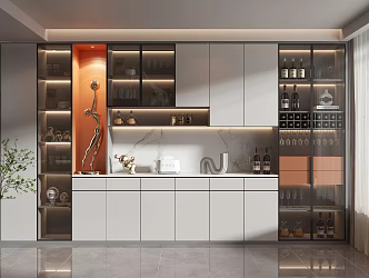 Modern Wine Cabinet 3d model