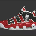 Red White Black High Top Sneakers With Strap Design And Structured Sole