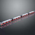 Modern Train With Multiple Carriages Silver Red Exterior And Reflective Surface 3d model